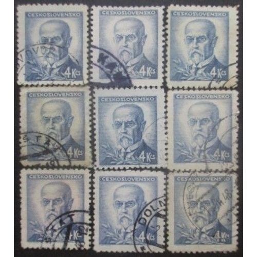 Tchecoslovaquie N°412 X 9 Oblitéré