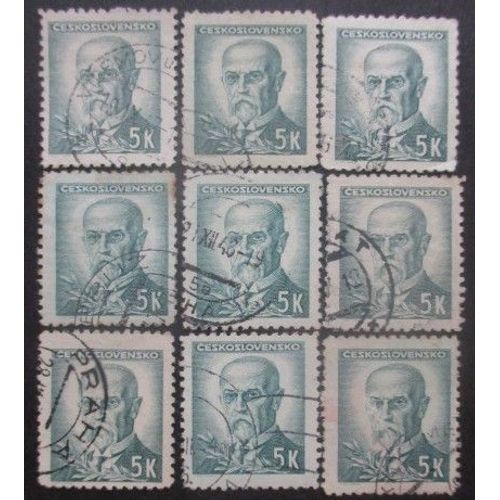 Tchecoslovaquie N°413 X 9 Oblitéré