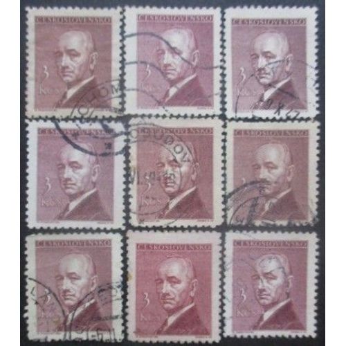 Tchecoslovaquie N°438 X 9 Oblitéré
