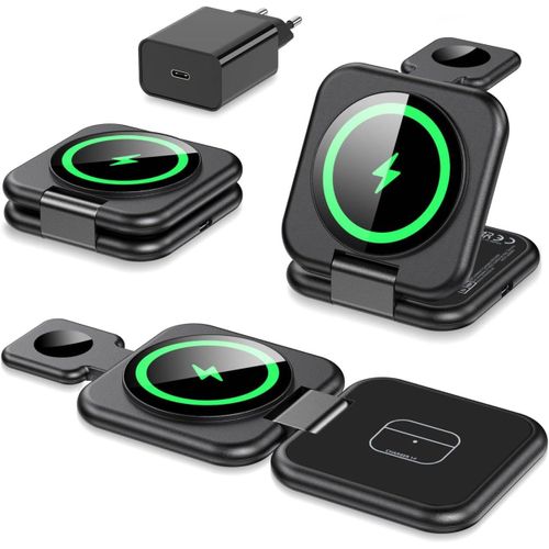 Chenquansarl-Chargeur Induction Magnétique 3 En 1, Chargeur Sans Fil Pour Iphone 16 15 14 13 12 Pro Mini Plus, Station De Charge Pour Apple Watch Ultra 10 9 8 7 6 Se 5 4 3, Air-Pods 4 Pro 3 2