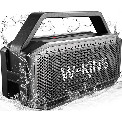 LETNERNY-Enceinte Bluetooth Puissante, 60W(100W Peak) Portable Haut-Parleur Bluetooth Étanche Chantier Sans Fil, Basses Profondes/Batterie Externe/Appairage/40H/Tf/Aux/Eq, Grand Fête Extérieur Boombo