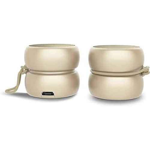 LETNERNY-Mini Enceinte Bluetooth Ultra Compact Yoyo Speaker - Haut Parleur Puissant De 3 Watts - Haut-Parleurs Nomade Avec 4 Heures D'Autonomie -Format Enceinte Petite Taille 3 Cm (Or, Stéréo)