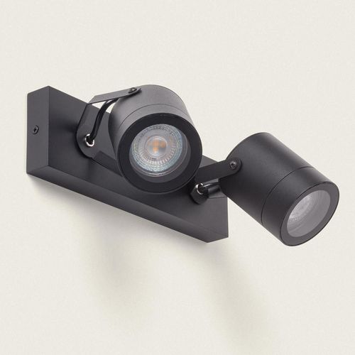 Applique Murale Extérieure Orientable Aluminium 2 Spots Midway Noir