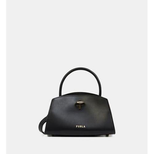 Furla - Mini sac pochette Genesi cuir lisse - Noir