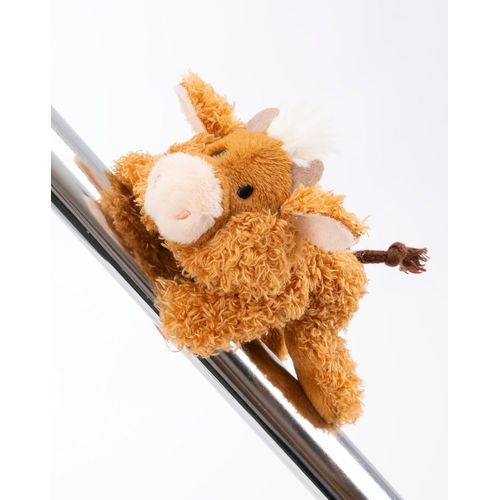 LETNERNY-Mag Peluche Vache Des Highlands Mcmooray 12Cm Brun - Peluche Avec Aimant - Animal Magnétique Pour Réfrigérateur, Tableau Noir, Élément Métallique Et Beaucoup Plus, Superbe Idée Cadeau