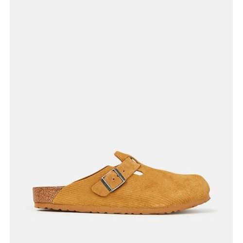 Birkenstock Mules Boston En Cuir Daim Estampã© Corduroy Jaune