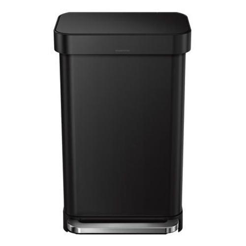 Simplehuman - Poubelle à pédale rectangulaire Luxe - 45 l - Noir