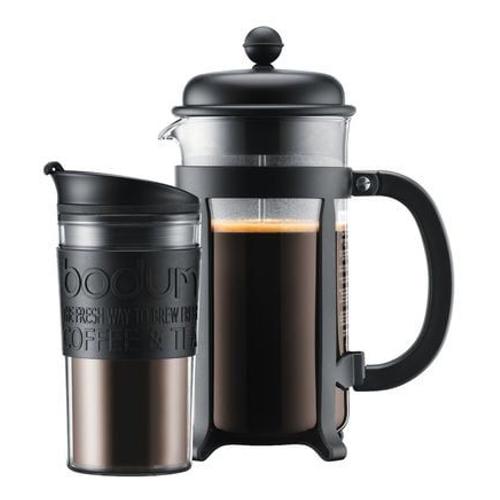 Bodum - CafetiÃ¿re Ã  piston 1 l Java avec mug isotherme en plastique 0,35 l  - Noir