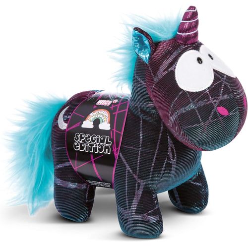LETNERNY-45712 ¿ Licorne Moon Beamer I Peluches Édition Spéciale 22 Cm I Doudou Pour Garçons, Filles Et Bébés I Animal En Peluche Scintillant Pour Jouer, Collectionner Et Câliner I Noir/Turquo