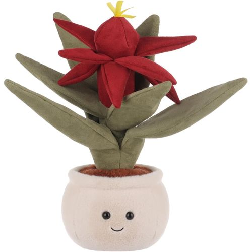 LETNERNY-Fleur Plante Rouge Vriesea Plante Broméliacée Animaux En Peluche Pour Enfants Doudou Mignon Pour Bébé Fille Et Garçons Moelleux Plante Fleur Avec Chance Chinois Vert 31 Cm