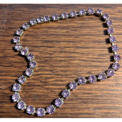 Bracelet Vintage Argenté Avec Améthystes