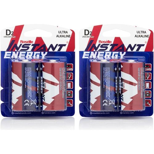 LETNERNY-Instant Energy Lot De 4 Piles Alcalines Lr20/Am1/1,5 V Taille D