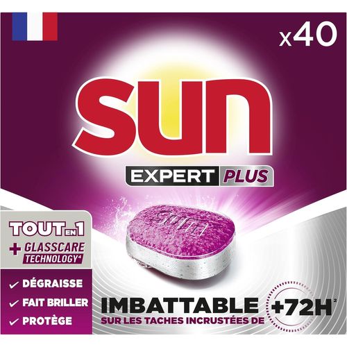 LETNERNY-Pastilles Lave-Vaisselle Tout En 1 Expert Plus - 40 Tablettes - Regular - Imbattable Sur Les Taches Incrustées De + De 72H - Fabriqué En France