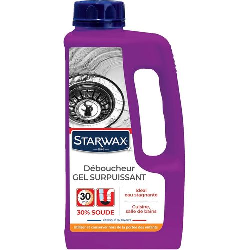 LETNERNY-Déboucheur Gel Surpuissant -Idéal En Cas D'Eau Stagnante -Cuisine Et Salle De Bains-Agit En 30 Min-Formule Gélifiée Concentrée En Soude Caustique À 30% -Fabriqué En France -1L = 2 Débouchage