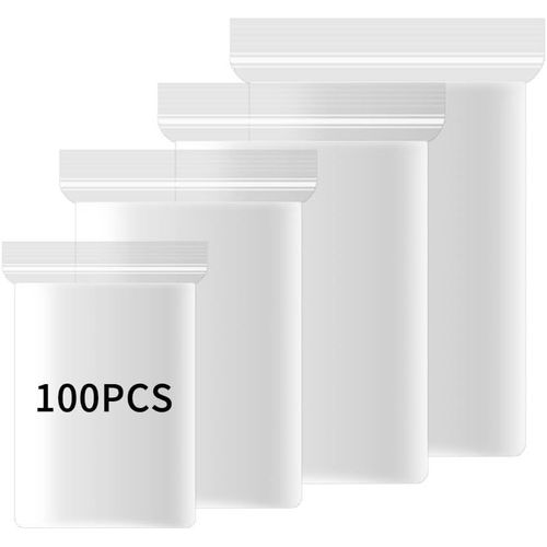 Letnerny-Lot De 100 Sachet Zip, Sachet Plastique Transparent, Pochon Plastique, Sacs Refermables Robustes Avec Fermeture Par Pression Pour Une Meilleure Organisation (5x7cm)