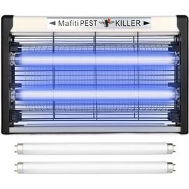 LETNERNY-Piège À Insectes Électrique 20 W Avec Lumière Uv, Tue Les Mouches Avec 2 Ampoules De Remplacement, Mites, Etc. Tueur Silencieux Pour U Résidentiel Et Commercial