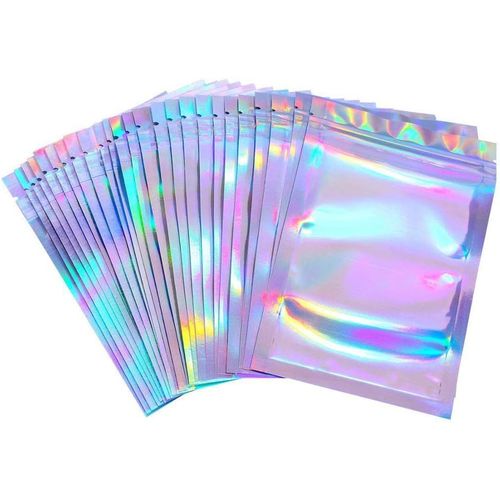 LETNERNY-Pochon Mylar,50 Pcs Sachet Zip Pochon Plastique Sachet Plastique Transparent Plastic Zip Bags Pour Bonbons Biscuits Jwely