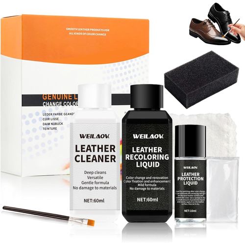 LETNERNY-Teinture Cuir Noir, Peinture Cuir Liquide,Pâte Réparatrice Cuir Pour Cuir Canapé,Chaussures, Sièges De Voiture,Blouson En Cuir Rayures Et Décoloration