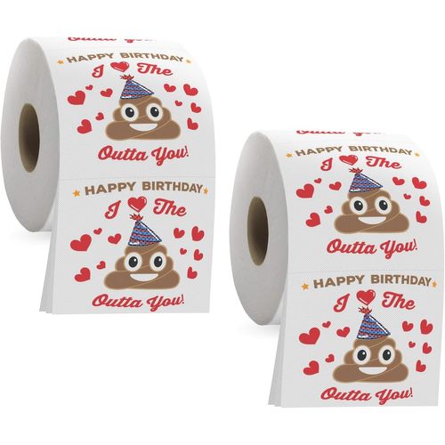 Letnerny-2 Rouleaux De Papier Toilette Motif Caca -Cadeau D'anniversaire Pour Homme Et Femme¿Intéressant Créatif Décoration De Salle De Bain