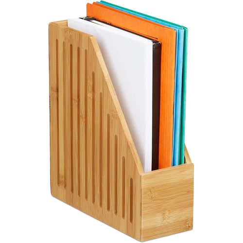 LETNERNY-Porte-Revues Bambou, Range-Documents A4, Porte-Magazines, Porte-Journaux, Bureau, 30 X 10 X 26,5 Cm, Nature