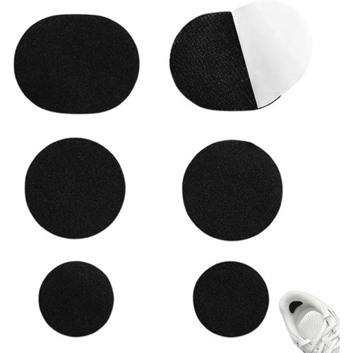 Letnerny-6 Pièces Kit De Réparation Pour Chaussures, Autocollants De Protection Pour Talon, Réparation De Trous Pour Baskets,Patches Pour Réparation De Baskets- Noir