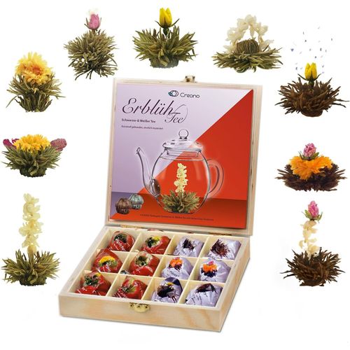Letnerny-Coffret Cadeau Fleurs De Thé Dans Une Boîte À Thé En Bois | 12 Thés Fleuris Dans 9 Sortes De Thé Blanc Et De Thé Noir