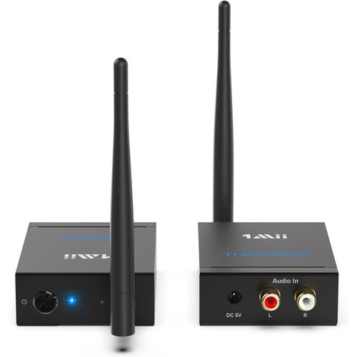 ChenQuanSarl-Récepteur Émetteur Sans Fil Pour Musique, Longue Portée 2,4 Ghz, Faible Latence Du Télév ur/Pc Aux Haut-Parleurs Actifs/Stéréo/Caisson De Basses/Cd, Rca Sortie/Entrée 320Ft