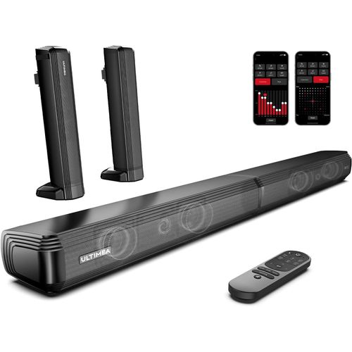 ChenQuanSarl-Barres De Son Tv, 2,2 Canaux Barre De Son 2-En-1 Détachable, Bluetooth 5.3 Enceinte Pour Tv Avec Caisson De Basses, 3 Eq Mode, Arc/Optique/Aux, Montage Mural, Modèle 2025, Apollo S40 Pro