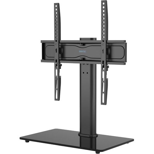 ChenQuanSarl-Support Tv Sur Pied Tv Universel Pivotant Pour Télévisions De 26 À 55 Pouces Lcd/Led/Plasma Hauteur Réglable Avec Base En Verre Trempé De 8 Mm - Charge imal 45Kg Vesa 400X400 Mm