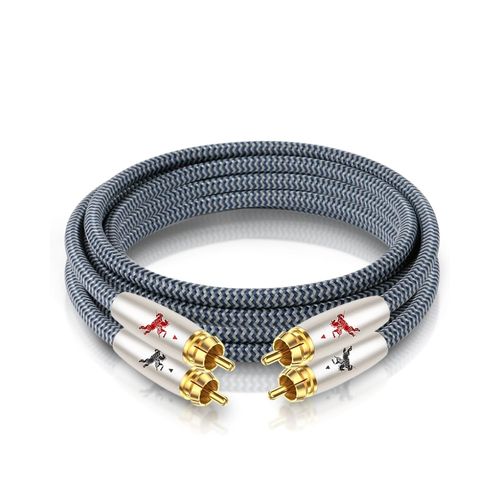 ChenQuanSarl-Câble Audio Stéréo 2 Rca Mâle Vers 2 Romain - 1M, 6N Ofc, Compatible Pour Cd, Amplificateur, Home Cinéma Et Systèmes Hifi