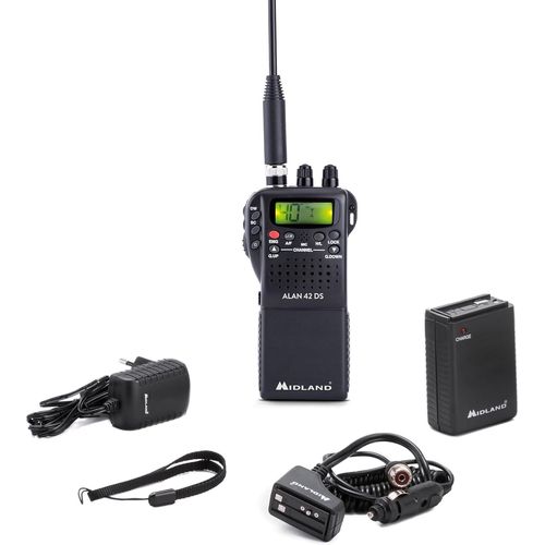 ChenQuanSarl-Radio Cb Portable Sans Licence Alan 42 Ds, Multi Bande Pour Tous Les Pays Eu, Squelch Numérique - Radio Récepteur Émetteur Professionnel Am/Fm Pr 2 Pin, Antenne E Autres Accessoires