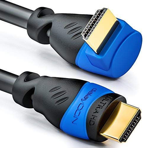 ChenQuanSarl-2M Câble Hdmi Coudé (Angle 90°) - Uhd 4K Hdr 1080P 2160P Earc - Pour Tv, Barre De Son, Moniteur, Pc, Ordinateur Portable, Projecteur, Ps5, Xbox - Noir