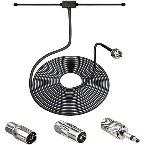 ChenQuanSarl-Dab Antenne Radio Fm Antenne Dipole Avec Câble Extension De 3M, Antenne Fm Portable Pour Système Récepteur Radi, Récepteur Stéréo Amplificateur, Cinéma Maison, Amplificateur Hifi