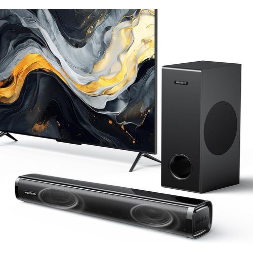 ChenQuanSarl-Barre De Son Pour Tv Avec Caisson De Basses, 2.1Ch Barre De Son Tv Avec Woofer 5,25'', 12L Système De Son Surround Pour Pc Gaming, Bt5.0/Arc/Opt/Aux, Basses Et Aigus Réglables Pour Home