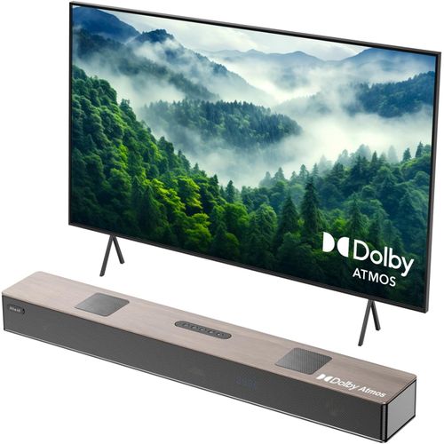 ChenQuanSarl-5.2.2 Dolby Atmos Barre De Son Tv En Bois, 400W Tout-En-Un Home Cinema Enceintes Pour Télév ur Avec Double Caisson De Basses Intégré, 2 Haut-Parleurs Orientés Vers Le Haut, Wonoble A502