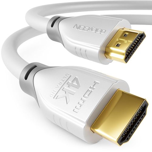 ChenQuanSarl-Câble Hdmi 3,0M 4K@60Hz 2K@165Hz Avec Arc Ethernet Uhd Hdr 3D 18Gbps Câble Hdmi Pour Barre De Son Télév ur Blu-Ray Beamer Ordinateur Portable Tv Ps4 Ps5 Console Pc Moniteur - Blanc Gris
