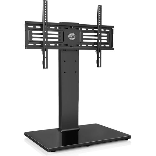 ChenQuanSarl-Support Tv Sur Pied Tv Universel Pivotant Pour Télévisions De 40 À 75 Pouces Pivotant 60° Hauteur Réglable Avec Base En Verre Trempé - Charge imal 40Kg Vesa 600X400 Mm