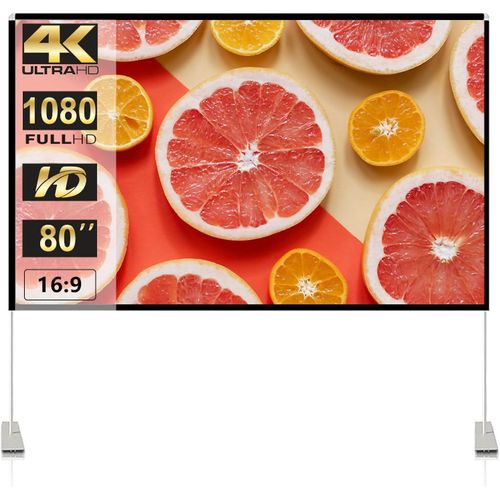 ChenQuanSarl-cran De Projection Portable Avec Support De 80"" - Écran De Projection 16 9 4K Hd - Avec Sac De Transport - Pour Intérieur Et Extérieur - Pour Cinéma Maison, Jardin, Cinéma, Voyage