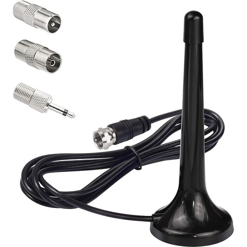 ChenQuanSarl-Antenne Radio Fm Dab Intérieur Télescopique Avec Base Magnétique, Compatible Avec Récepteurs Stéréo, 75 Ohm Base Tuners Radio Portables, Et Systèmes Hi-Fi, Installation Facile Plug And P
