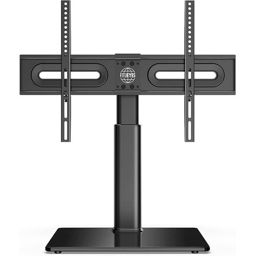 ChenQuanSarl-Support Tv Sur Pied De 32 À 65 Pouces Pivotant 80°,Pied Tv Universel 4 Réglages En Hauteur Avec Base En Verre Trempé Jusqu'À 40Kg, Vesa 600X400 Mm