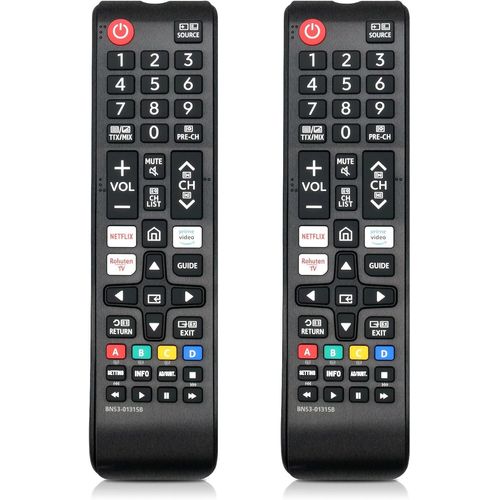 ChenQuanSarl-Lot De 2 Télécommandes Samsung Universelles De Rechange Avec Netflix, Prime Video Rakuten-Tv Compatible Avec Tous Les Télév urs Intelligents Samsung Led Qled Suhd Uhd Hdr Lcd Frame 4K