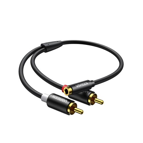 ChenQuanSarl-Câble Rca Jack 3.5Mm Femelle Vers 2 Rca Mâle Adaptateur Stéréo Compatible Avec Téléphone Tv Pc Tablette Ampli Chaîne Hifi Barre De Son Home Cinéma Enceinte 25Cm