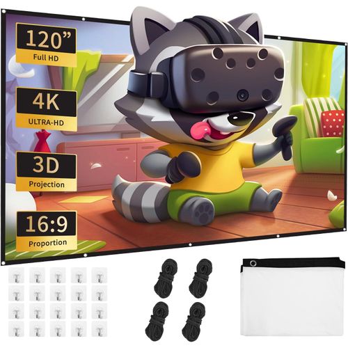 ChenQuanSarl-120 Pouces Ecran De Videoprojecteurs, Projecteur Étanche Épaissi Pliable Écran, Double Face Anti-Plis Projection Pour Vidéoprojecteurs, Écran Pour Cinéma Maison, Fête, Nuit De Cinéma, Co