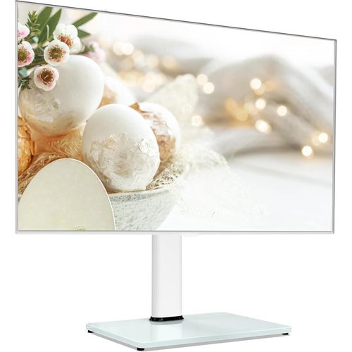 ChenQuanSarl-Support Tv Sur Pied De 32 À 65 Pouces Pivotant 80°,Pied Tv Universel 4 Réglages En Hauteur Avec Base En Verre Trempé,Capacité De Charge 40Kg, Vesa 600X400Mm
