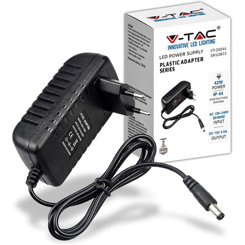 ChenQuanSarl-Adaptateur Alimentation 12V 42W 3,5A Pour Caméras, Bandes Led, Modems - Transformateur Chargeur 12V - Pr 2 Pin Eu Pour Equipements Electroniques - Ac 100-240V 50/60Hz - Noir
