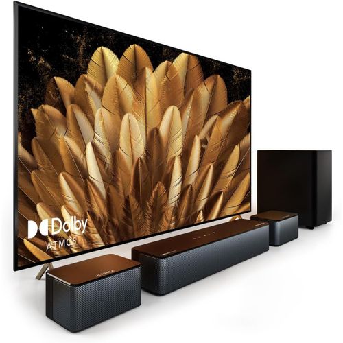 ChenQuanSarl-5.1 Barre De Son Avec Dolby Atmos, 3D Surround Sound System, Barre De Son Tv Avec Caisson De Basse, 2 Haut-Parleurs Arrière, Barre De Son Bluetooth 5.3 Avec Basses Réglables, Poseidon D6