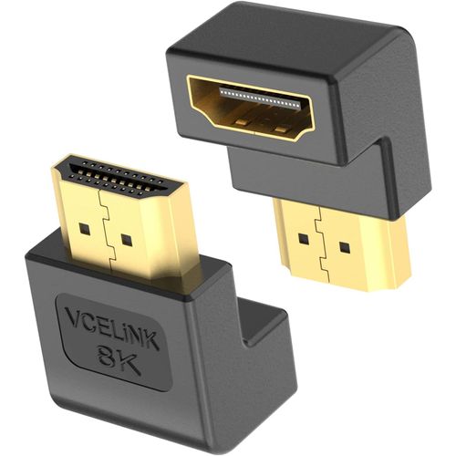 ChenQuanSarl-8K 2.1 Rallonge Hdmi Mâle Femelle Angle Droit Hdmi Coudé Adaptateur 90 Degrés Et 270 Degrés Plaqué Or Compatible Avec Hdtv Ps4 Xbox Portable Switch