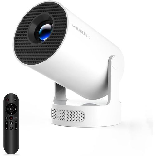 ChenQuanSarl-Hy300Pro+ Vidéoprojecteur, Mini Projecteur 4K Portable Android 11.0 Rétroprojecteur Avec Wifi6 Bt5.4, Rotation 180° Haut-Parleur 5W Video Projecteur Cinéma Maison, Remote Vocale