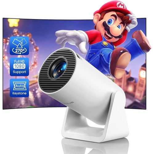 ChenQuanSarl-Mini Projecteur 4K 1080P Fhd Supporté Auto Keystone/Courte Focale Vidéoprojecteur Portable Wifi Bluetooth Avec Angle 270° Zoom 85% Projecteur Vidéo Wifi6 Home Cinéma/Extérieur Pour Ps5 H