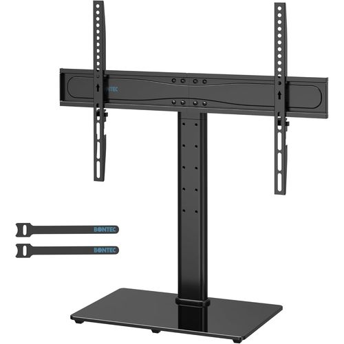 ChenQuanSarl-Support Tv Sur Pied Universel Pour Télév urs Lcd/Led/Plasma 26-65 Pouces Meuble Tv Réglable En Hauteur Avec Base En Verre Trempé De 8 Mm - Capacité De Charge 45 Kg Et Vesa 600X400 Mm